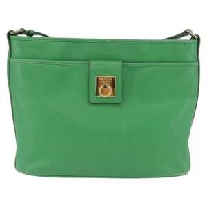 Celine Leather Shoulder Bag Green